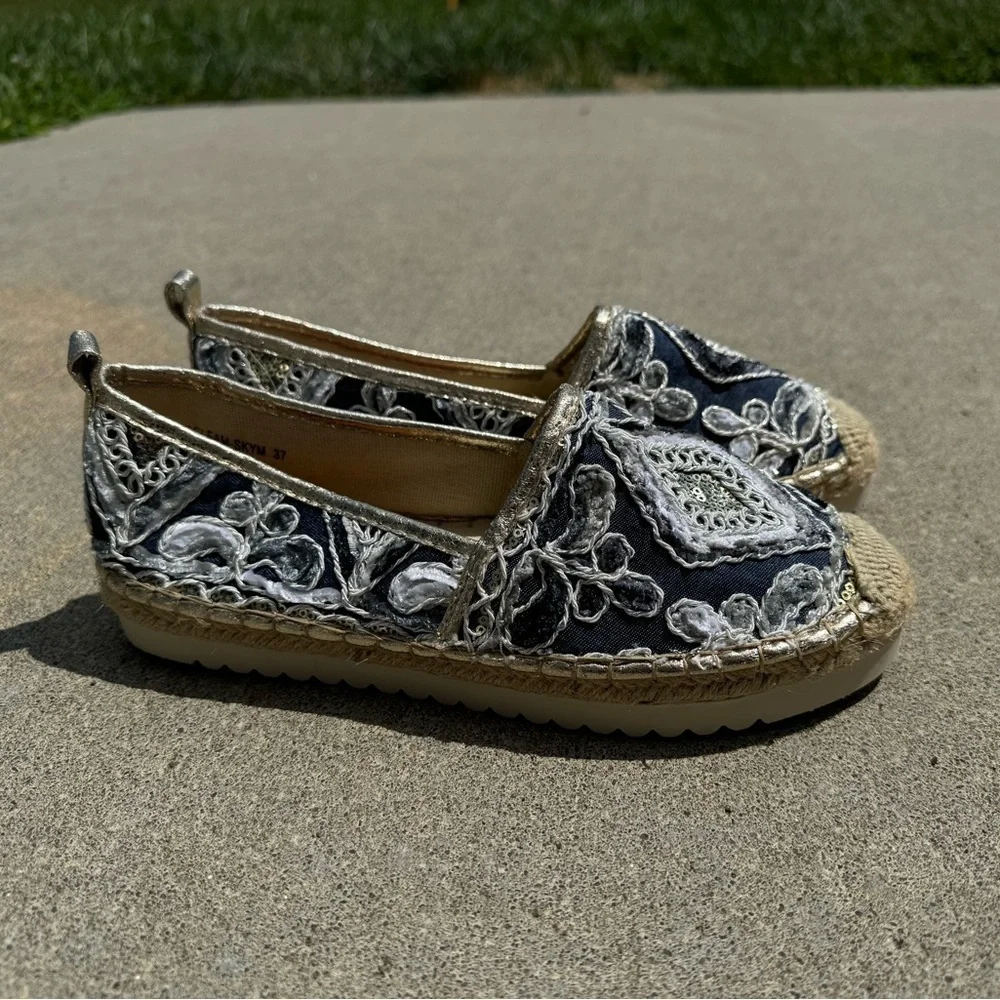 Patrizia Agleam blue/silver/sequin espadrilles, 7